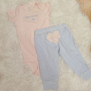 Pink and Blue sweetheart 9m Carter's outfit